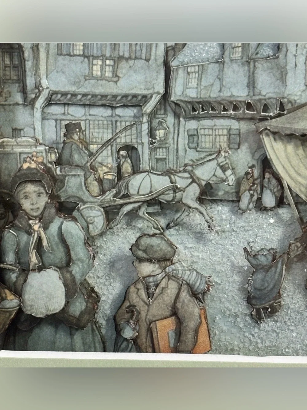 VTG Anton Pieck Die Cut 3D Shadow Box Victorian~Apotheek~Matted Paper Tole